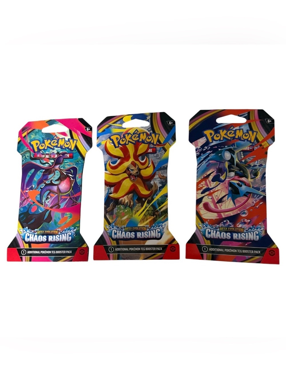Pokémon Chaos Rising Booster Packs - Set of 3 - Colorful Artwork MWT